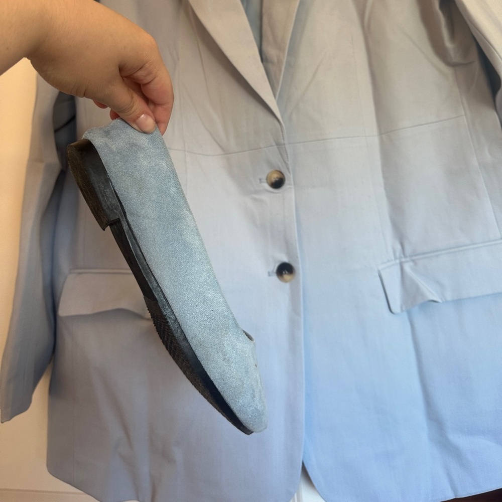 Classic Oversized Light Blue Blazer - Picture 5 of 6